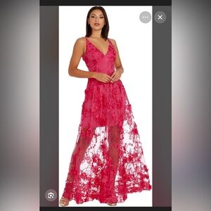 Dress the Population Red Lace Dress